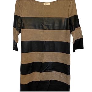 Boutique Suede & Faux Leather Tunic Dress